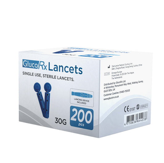 GlucoRx Sterile Lancets (30g) 200 Pack