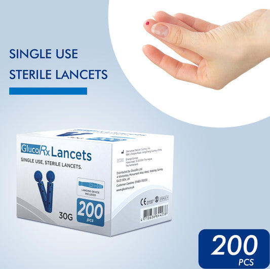 GlucoRx Sterile Lancets (30g) 200 Pack
