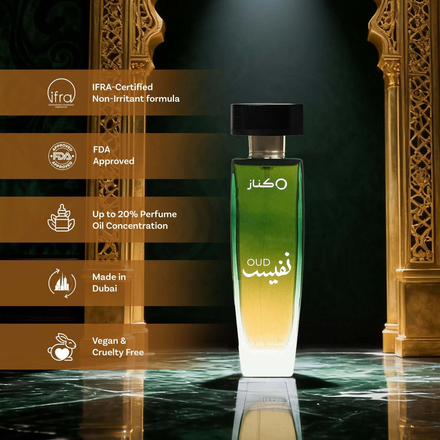 BellaVita Luxury Kenaz Oud Nafees Oriental EDP for Women 100ml