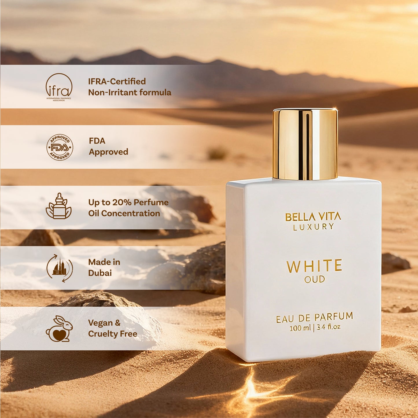 BellaVita Luxury White Oud Unisex Eau De Parfum