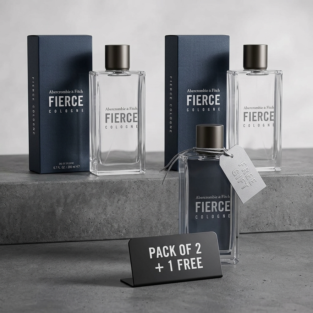 ABERCROMBIE & FITCH FIERCE EDC Man 200ML (Pack Of 2 + 1 Free)
